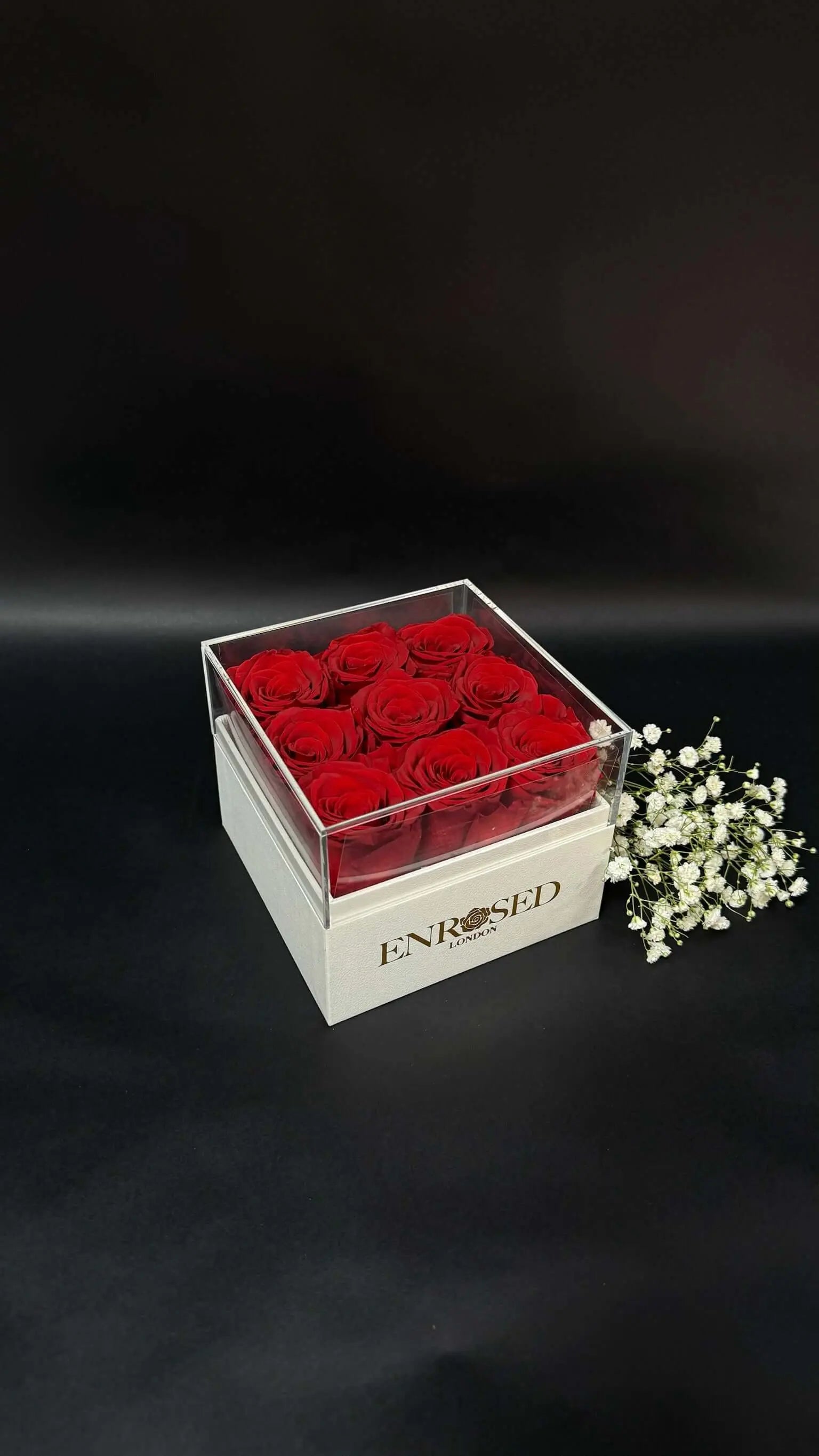 Nine Roses of Elegance Enrosed