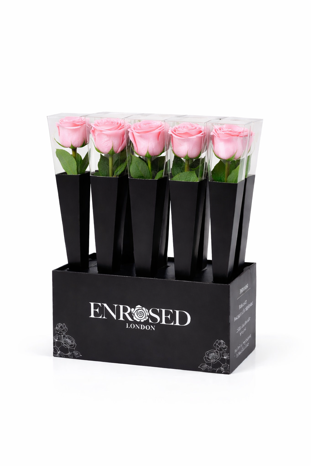 12 roses en acier avec présentoir