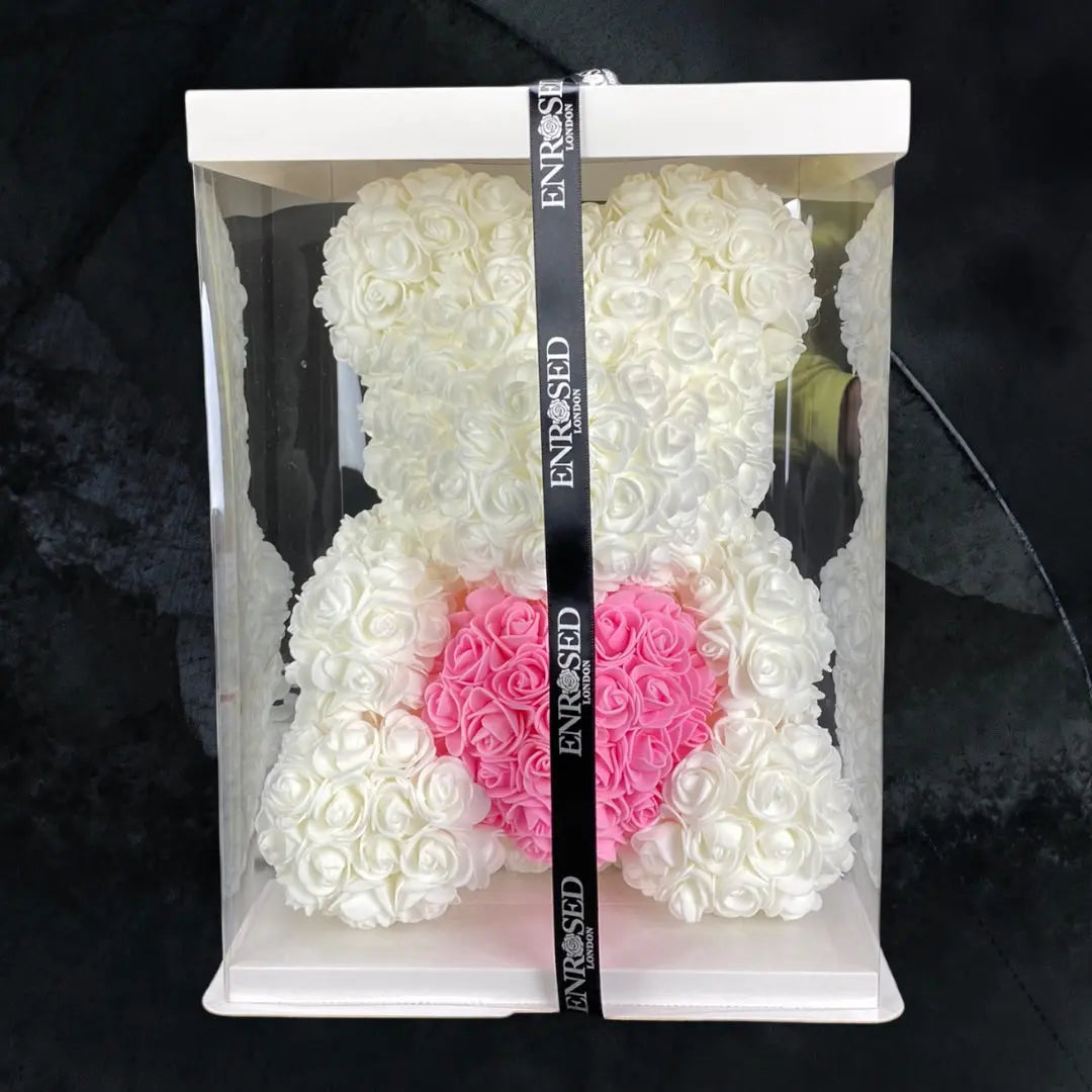 White Rose Bear - Grandi with Love - Enrosed