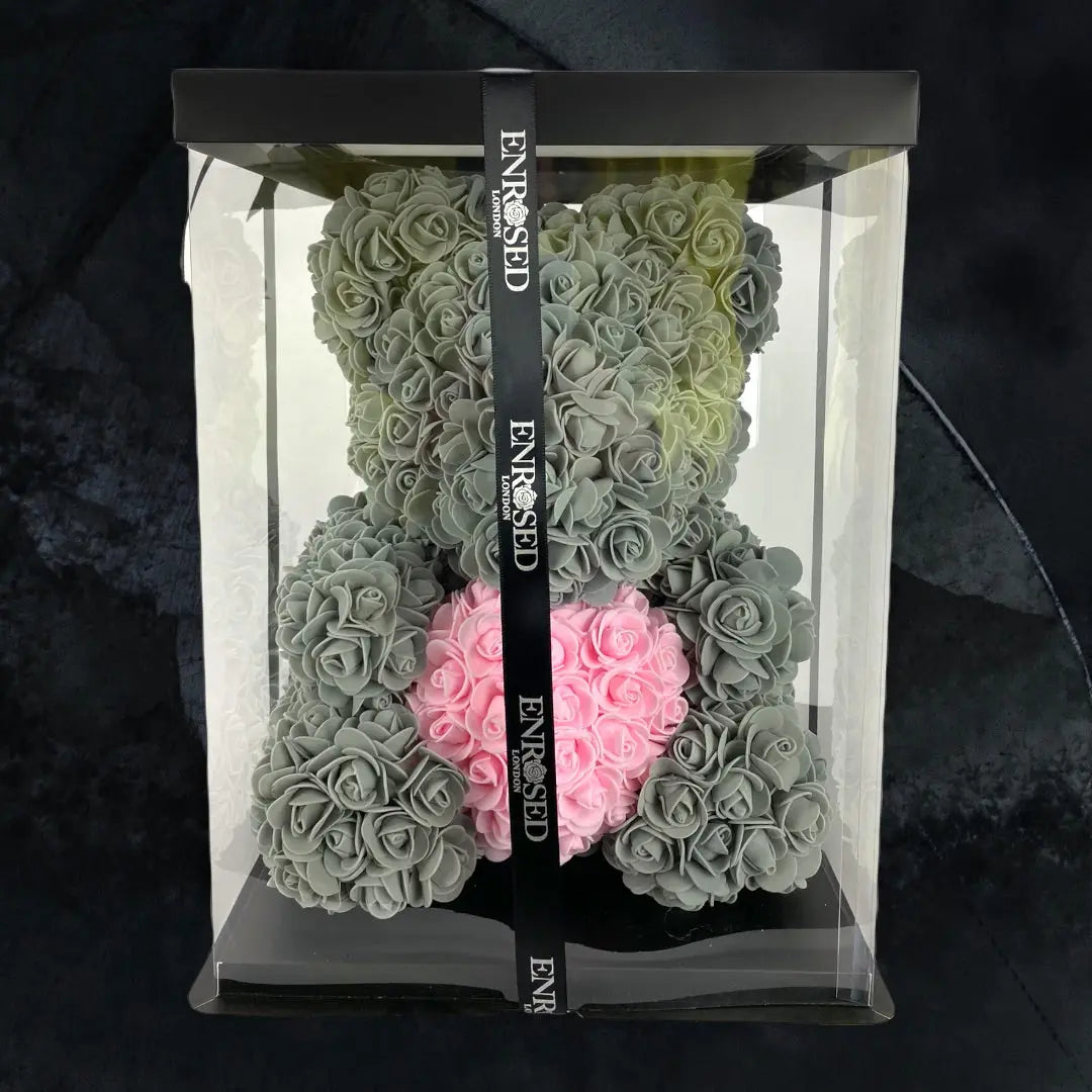 Grey Rose Bear - Grandi with Love - Enrosed
