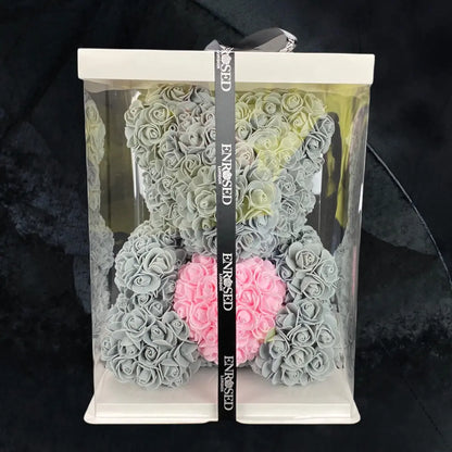 Grey Rose Bear - Grandi with Love - Enrosed