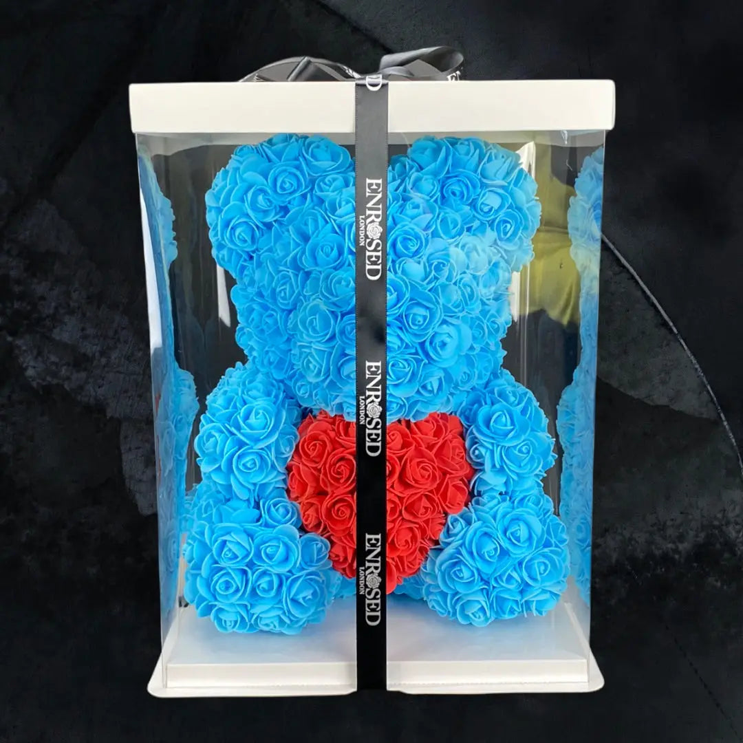 Baby blue Rose Bear - Grandi with Love - Enrosed