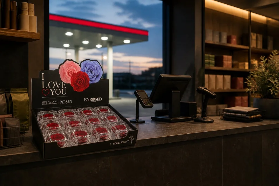 Diamond Rose with Display and Fragrance — Petrol stations